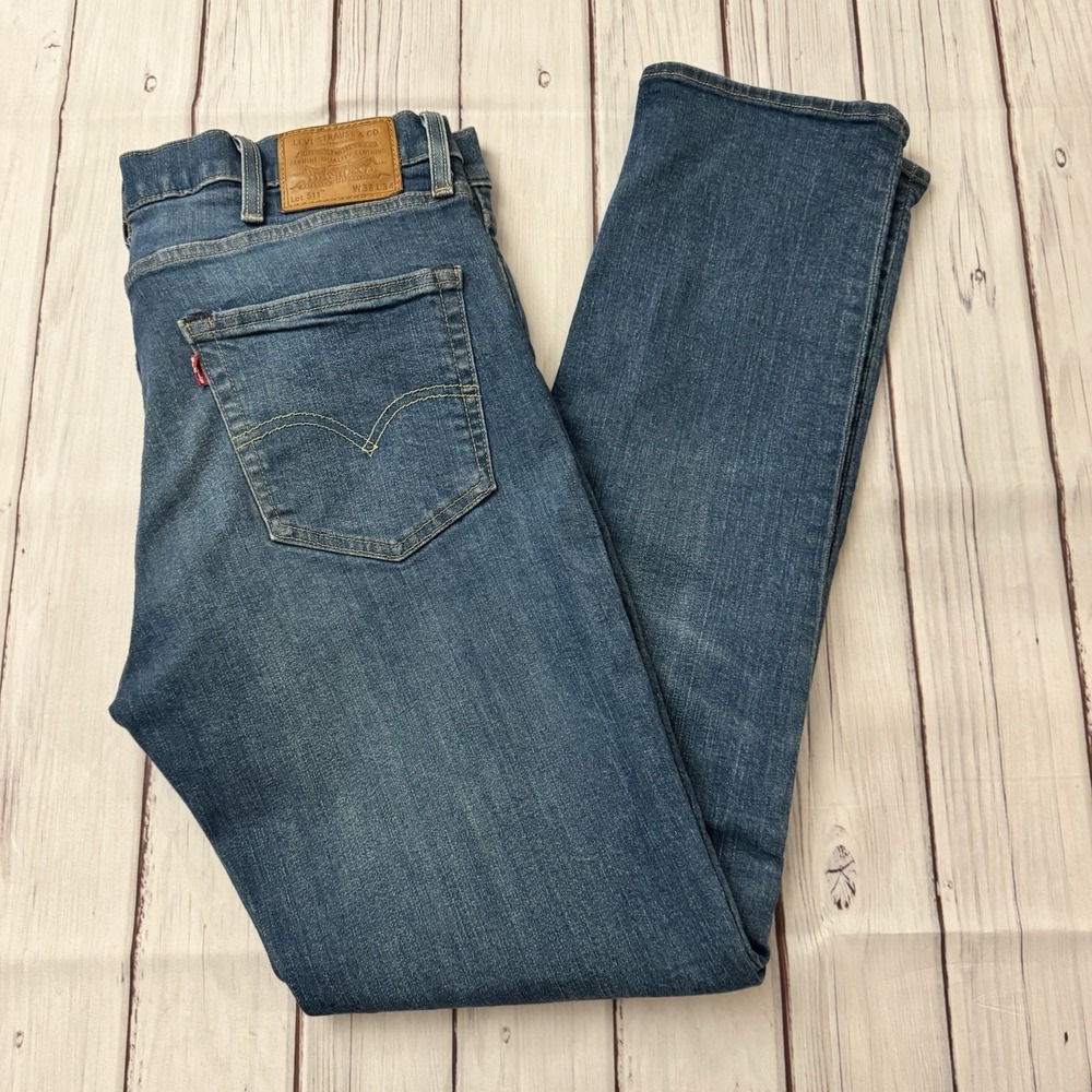Levi's‎ 511 Slim Fit Jeans Men W38 L33 Blue Medium Wash Stretch Denim